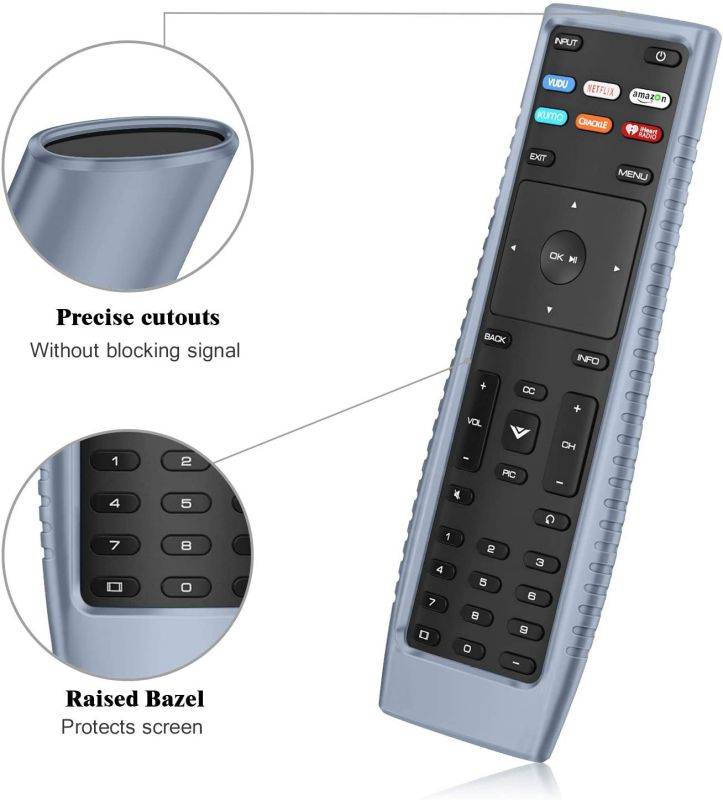 Fintie Remote Case for Vizio XRT136 Smart TV Remote, CaseBot Lightweight Anti-Slip Shockproof Silicone Cover for Vizio XRT136 LCD LED TV Remote Controller, Cloudy Blue