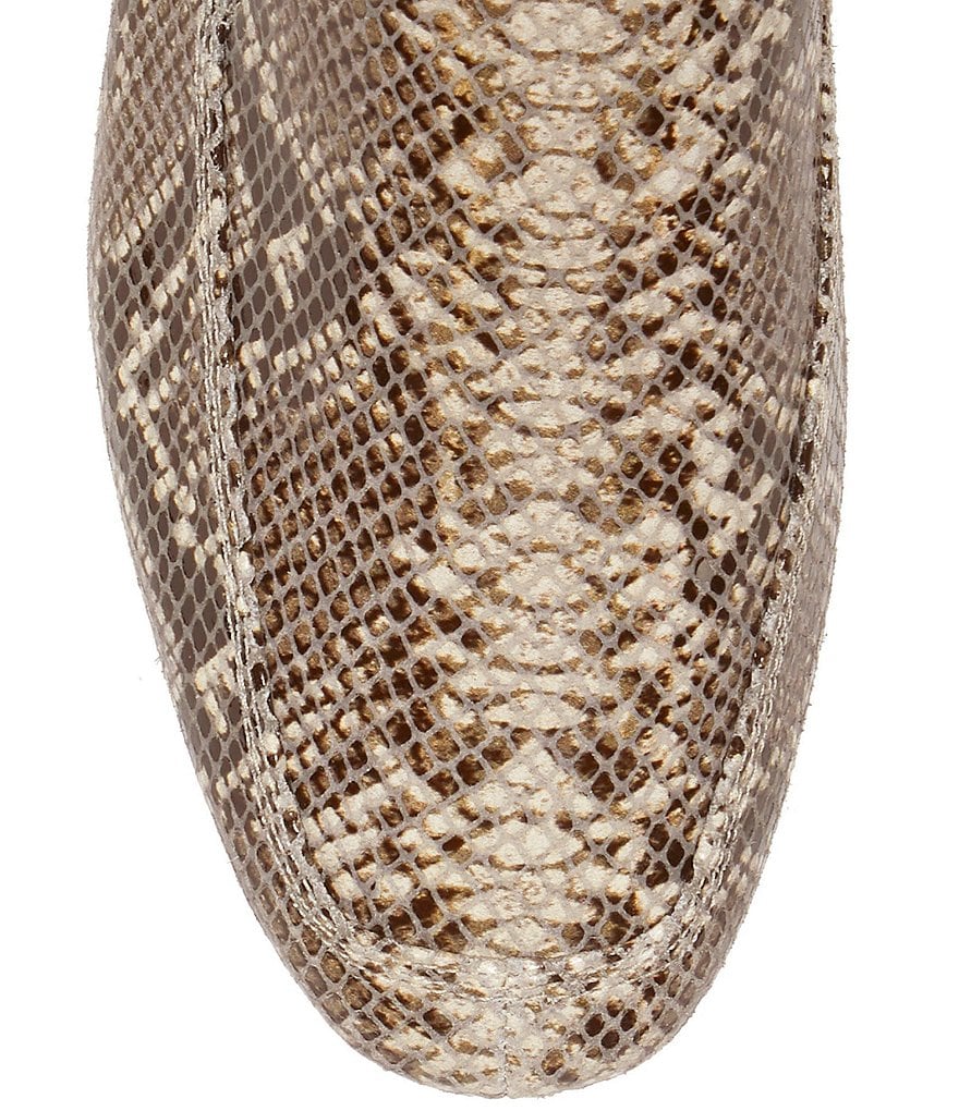 CC Corso Como Enjio Snake Print Leather Block Heel Loafers