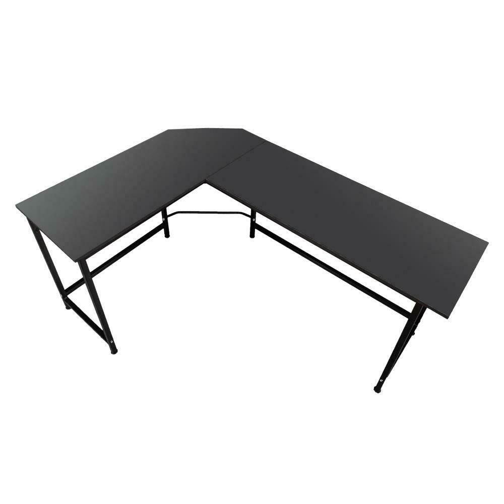 L-Shaped Desk Corner Computer Gaming Laptop Table Workston Home Office Black