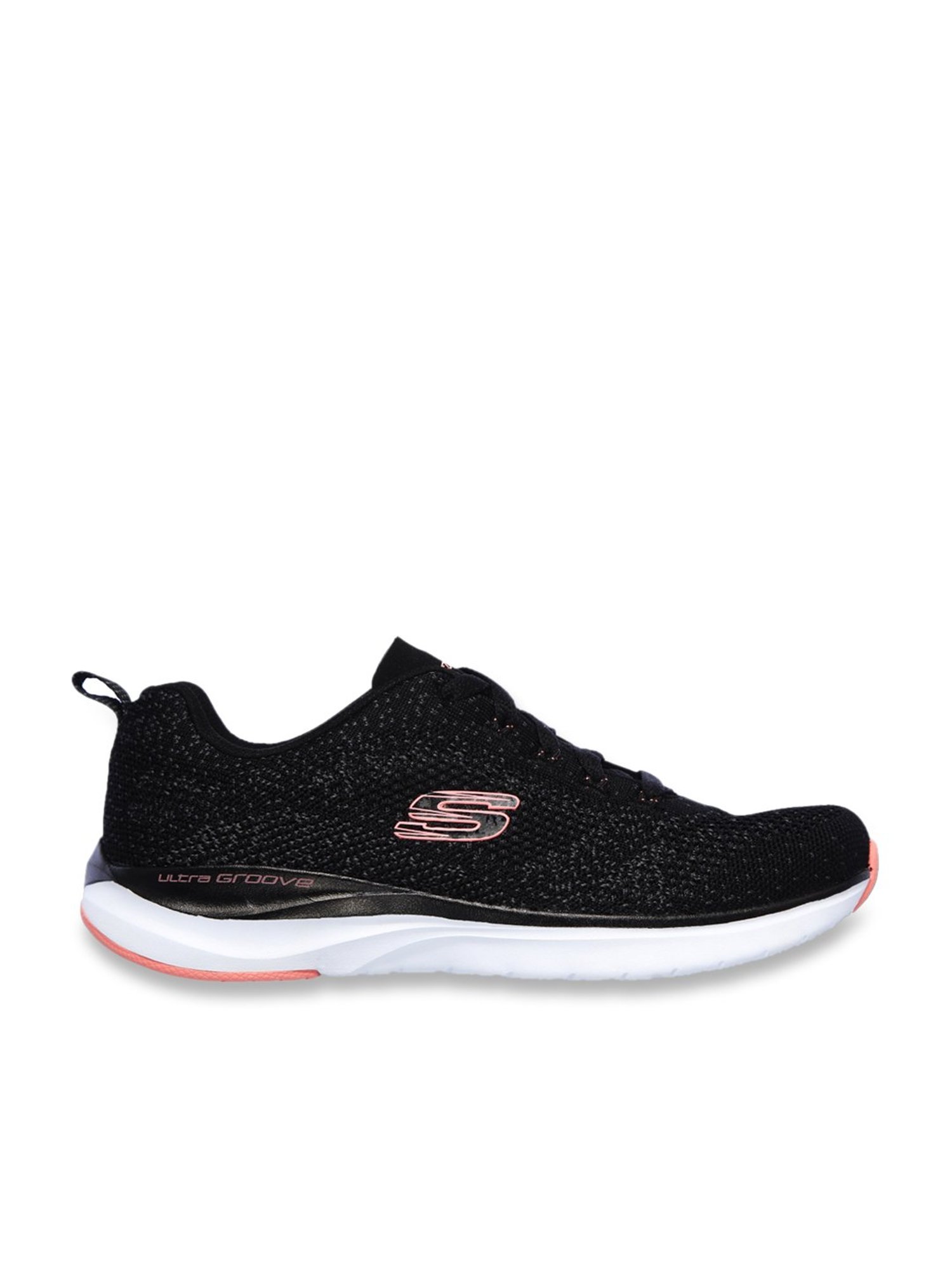 Skechers Women's ULTRA GROOVE Black Pink Casual Slip On Shoe