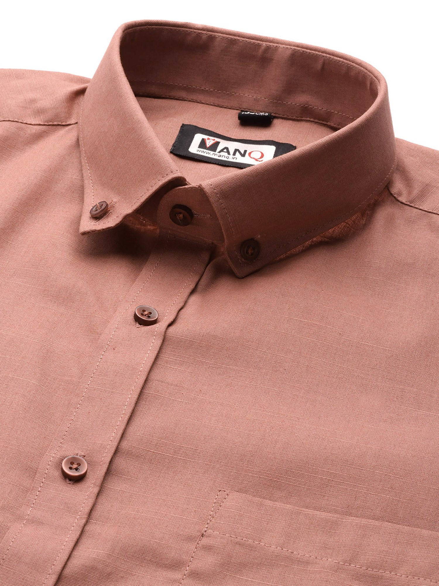 ManQ Peach Regular Fit Shirt