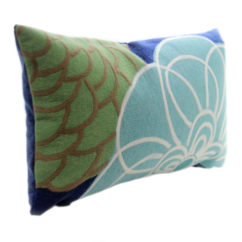 Home & Garden 12.0" Disco Blue Lumbar Pillow Indoor Outdoor Liora Manne  -  Decorative Pillow