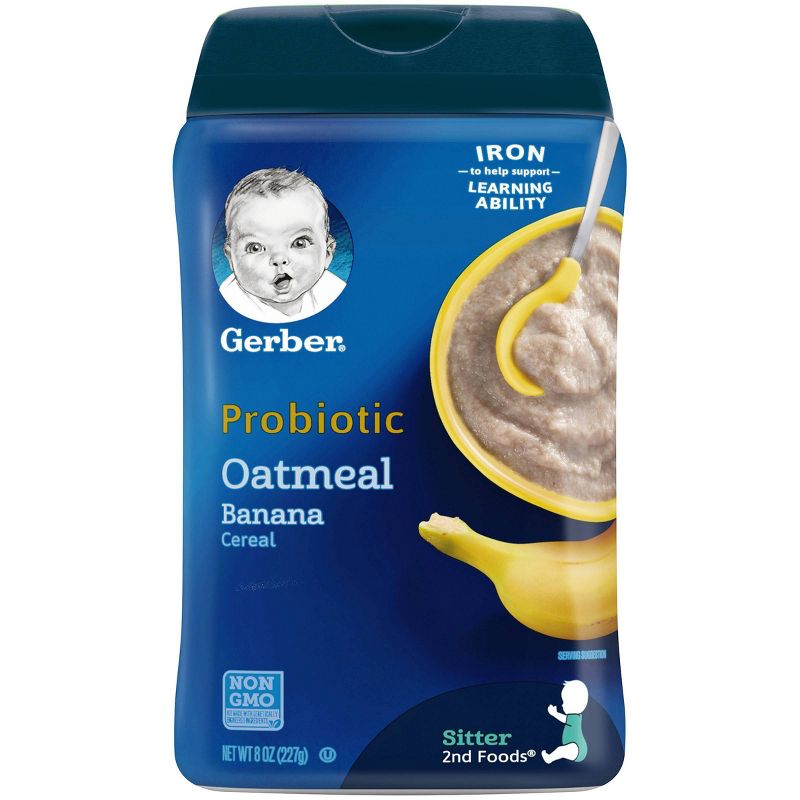 Gerber Probiotic Oatmeal Banana Baby Cereal - 8oz