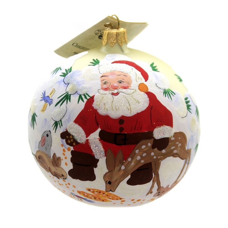 Christina's World 4.0" Santa & Bambi Christmas Ornament  -  Tree Ornaments