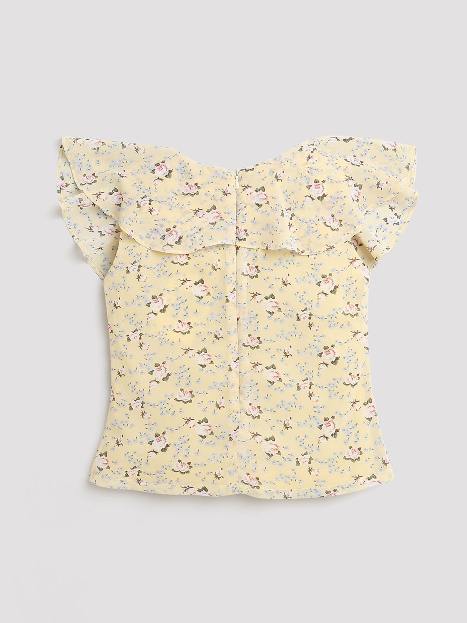 Tiny Girl Light Yellow Floral 1 Top