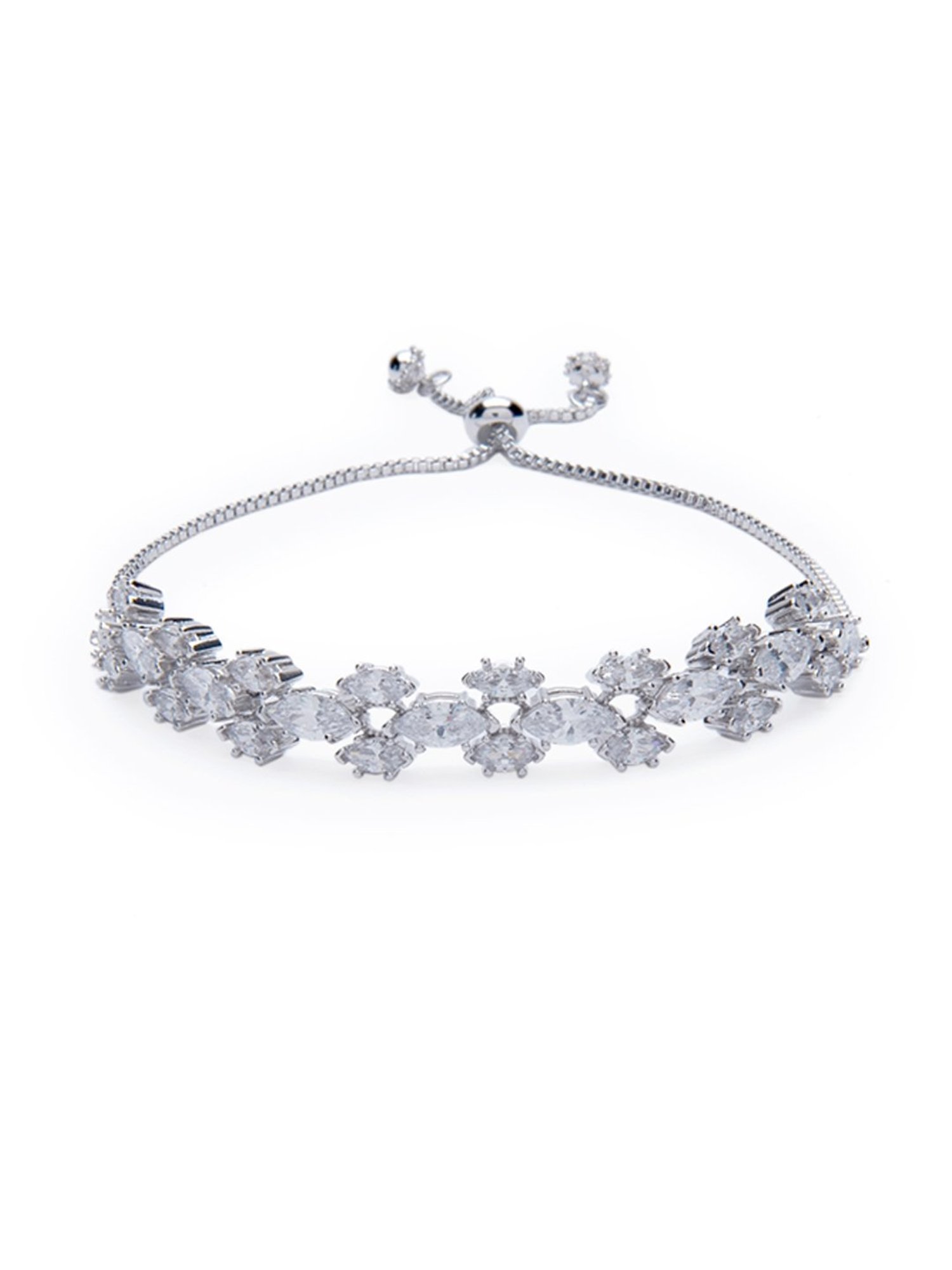 Clara Enzo 92.5 Sterling Silver Swarovski Zirconia Bracelet