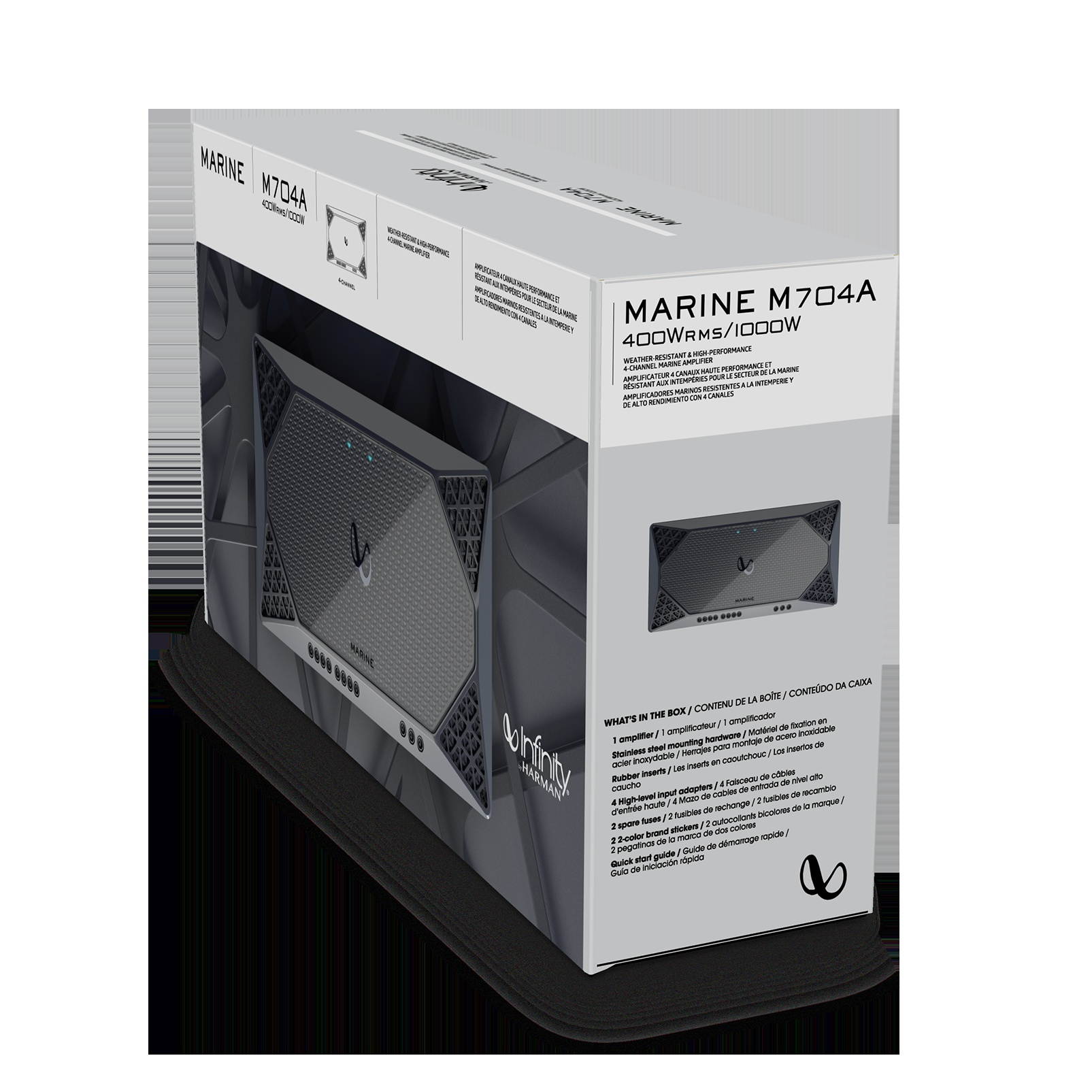 Infinity M704A 4 Channel Marine Amplifier Silver 1000W