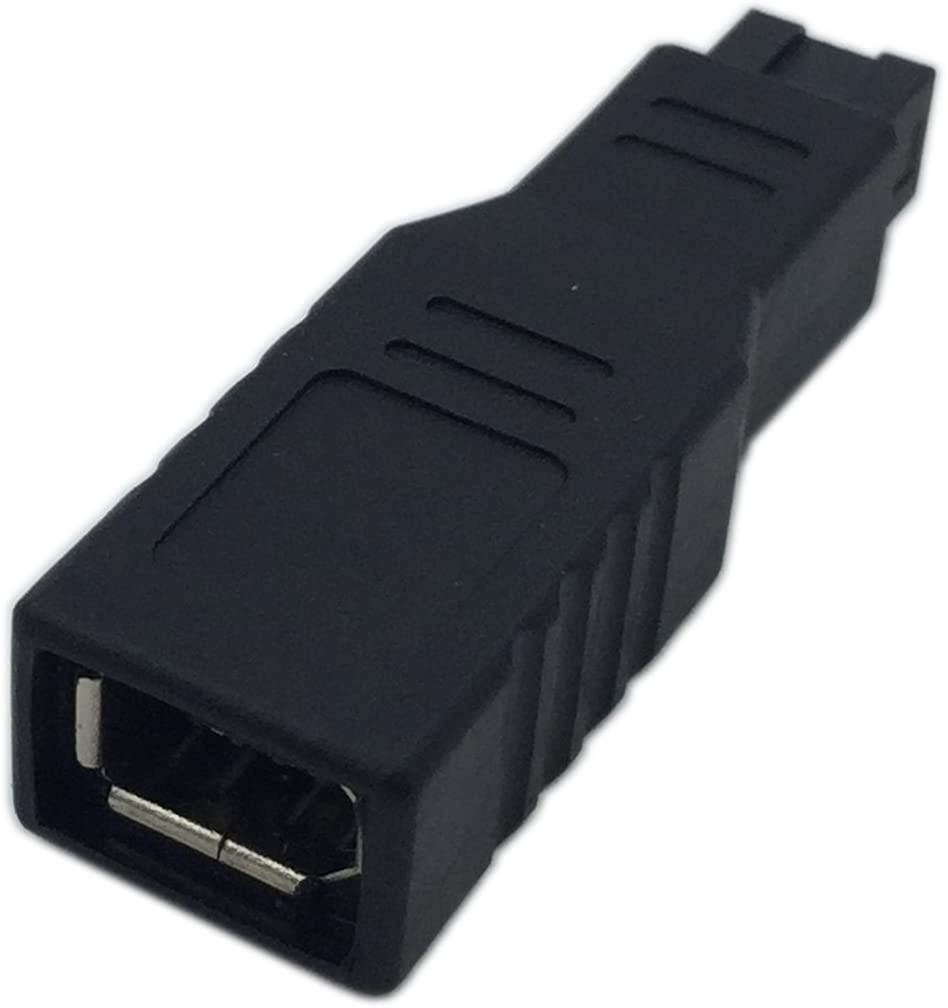 FireWire IEEE 1394 Type A 400 6 Pin Female to 1394 Type B 800 9 Pin Male Data Transfer Adapter Converter