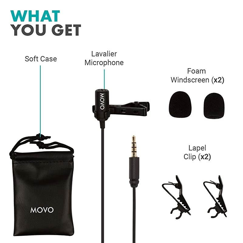 PM10 Lavalier Microphone and Lapel Microphone for iPhone iPad Android and Other Smartphones Easy Clip on Microphone Perfect for Recording a Podcast Vlog Interview YouTube