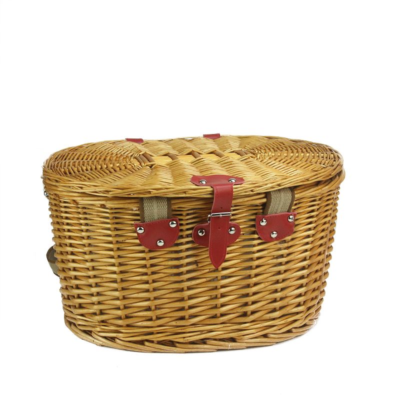 Picnic at Ascot Insulated Picnic Basket/Cooler Fully Equipped with Service for 2 - Trellis Green