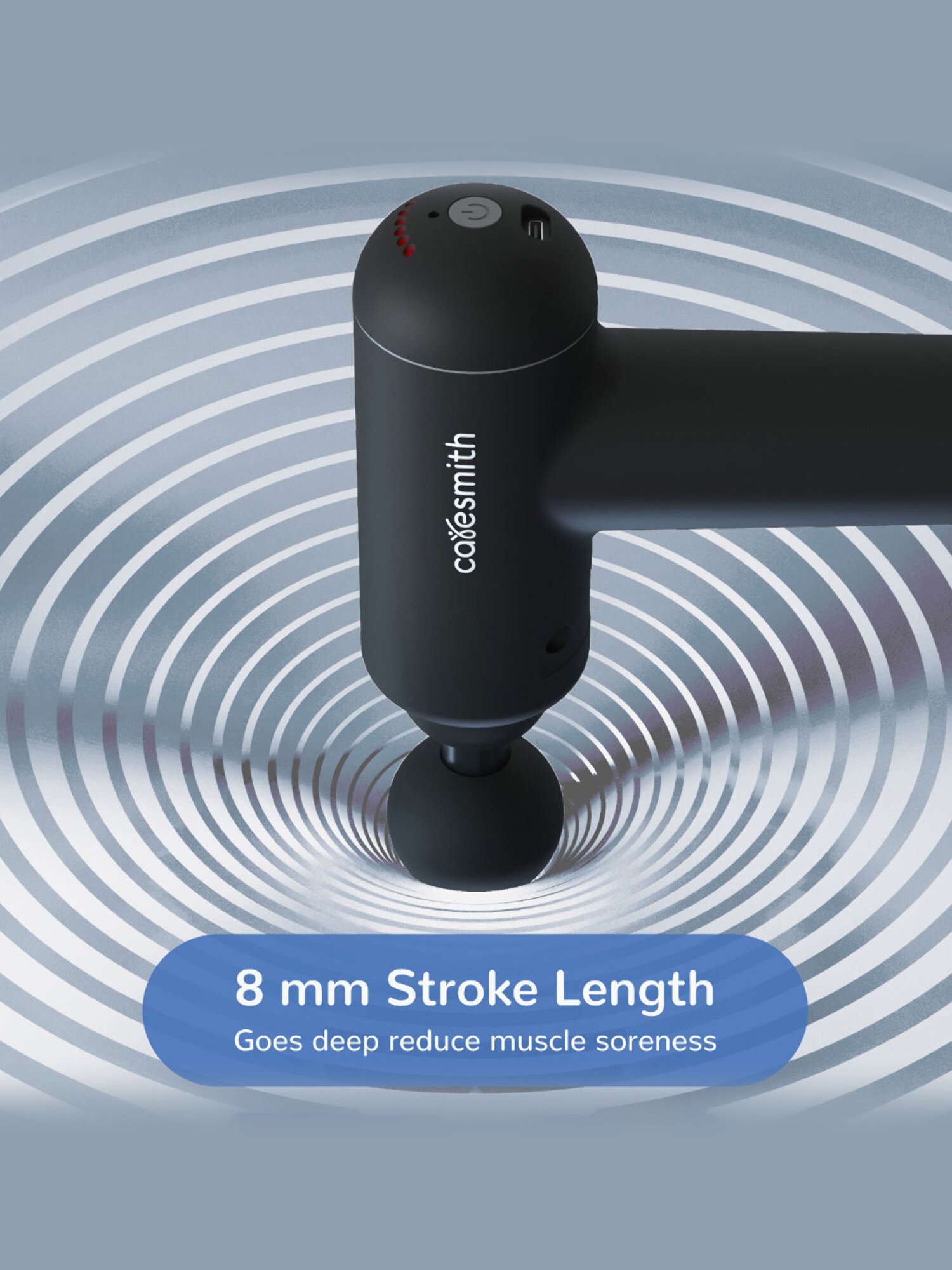 Caresmith Charge Boost Massage Gun, True Percussion with Large Torque Motor, 4 Heads (Black)