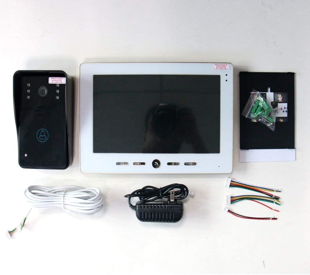 WG 10" Video Door Phone Intercom Doorbell Touch Button Remote Unlock Night Vision Security CCTV Camera Home Surveillance.1 5m 6-core Connection Cable