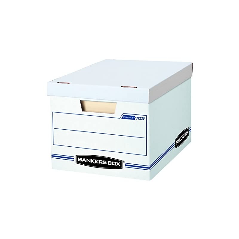 STOR/FILE Storage Boxes, Standard Set-Up, Lift-Off Lid, Letter/Legal, 6 Pack (57036-04),White/Blue