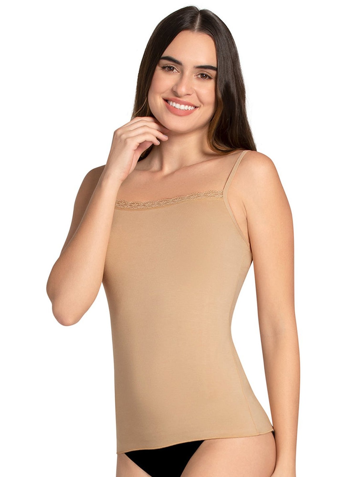 Superstar by Westside White Ribbed Cotton Blend Tank Top