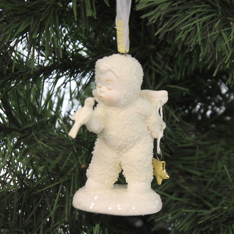 Dept 56 Snowbabies 3.0" A Kiss For Good Luck Gold Star  -  Tree Ornaments
