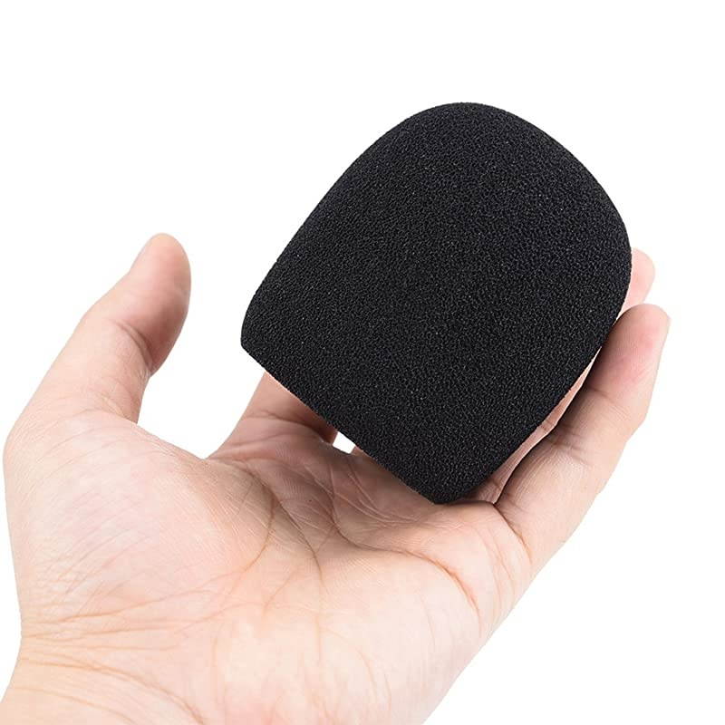 10 Pack Foam Mic Cover Handheld Microphone Windscreen Black