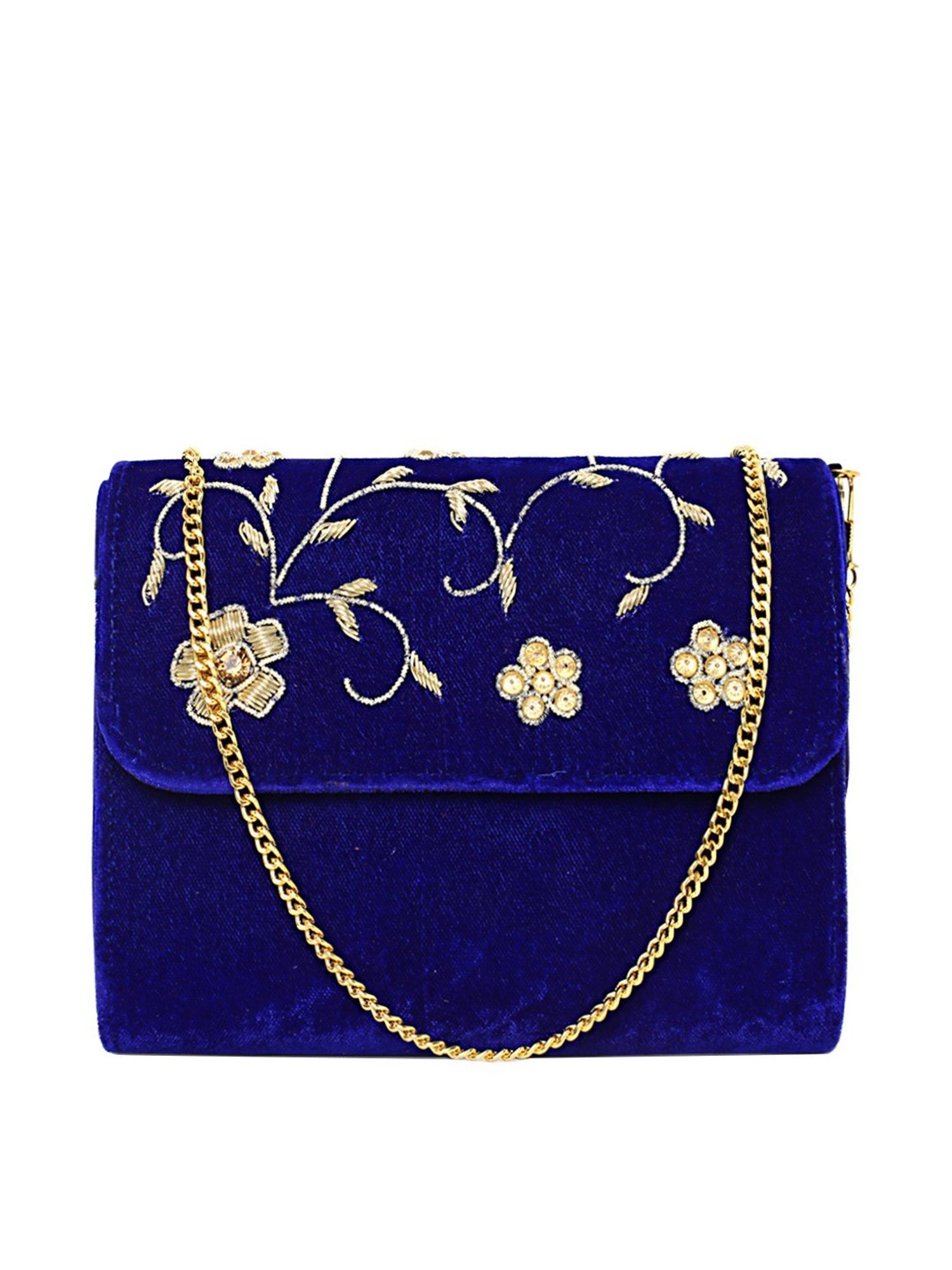Tarini Nirula Blue Velvet Clutch