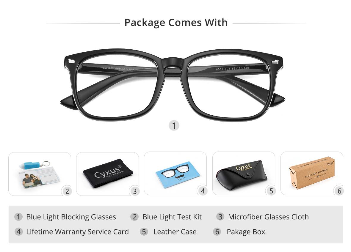 Cyxus Blue Light Blocking Computer Glasses with UV420 Protection Anti Eyestrain Headaches for Men & Women