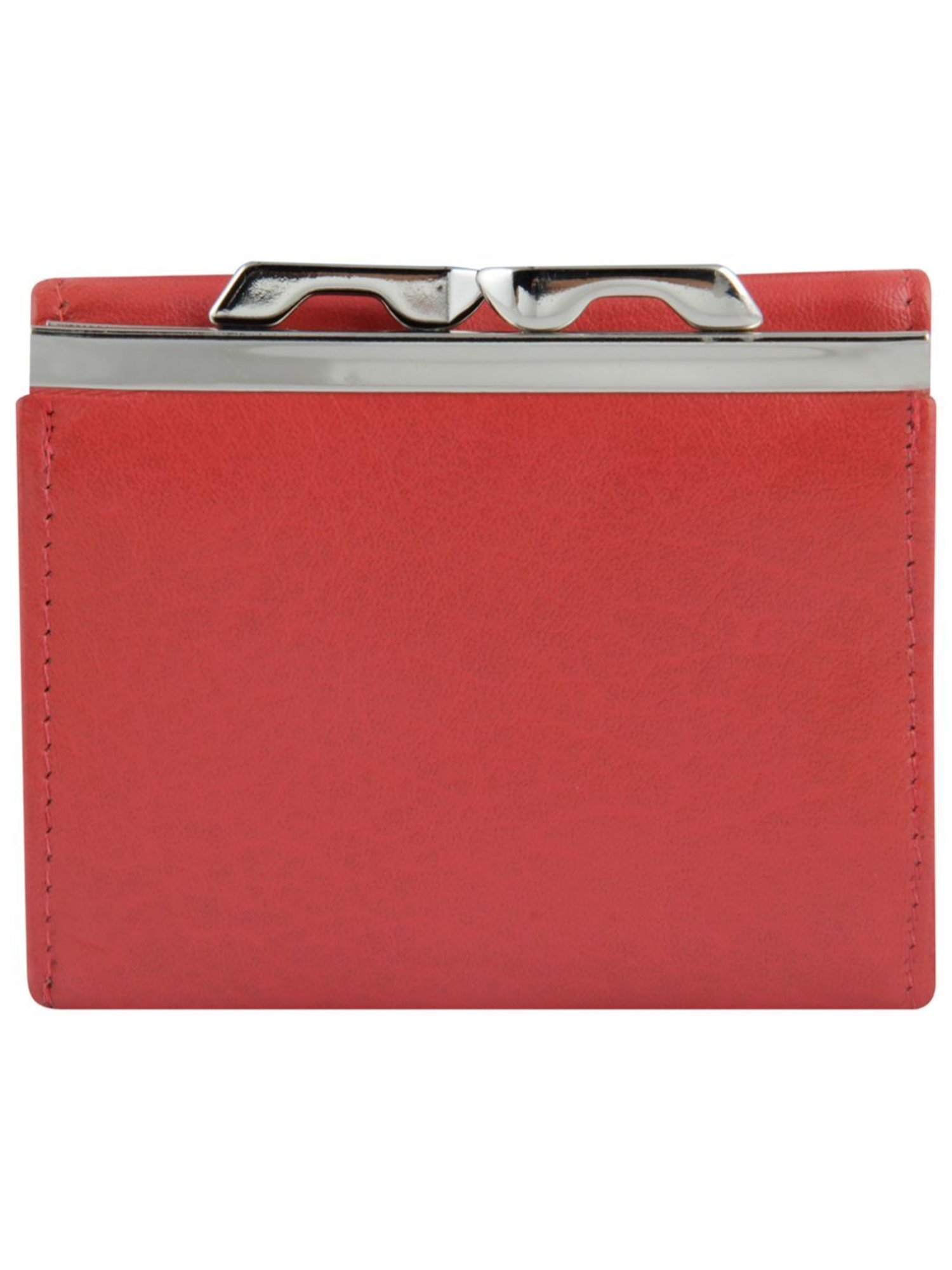 Kara Red Solid Tri-Fold Leather Wallet