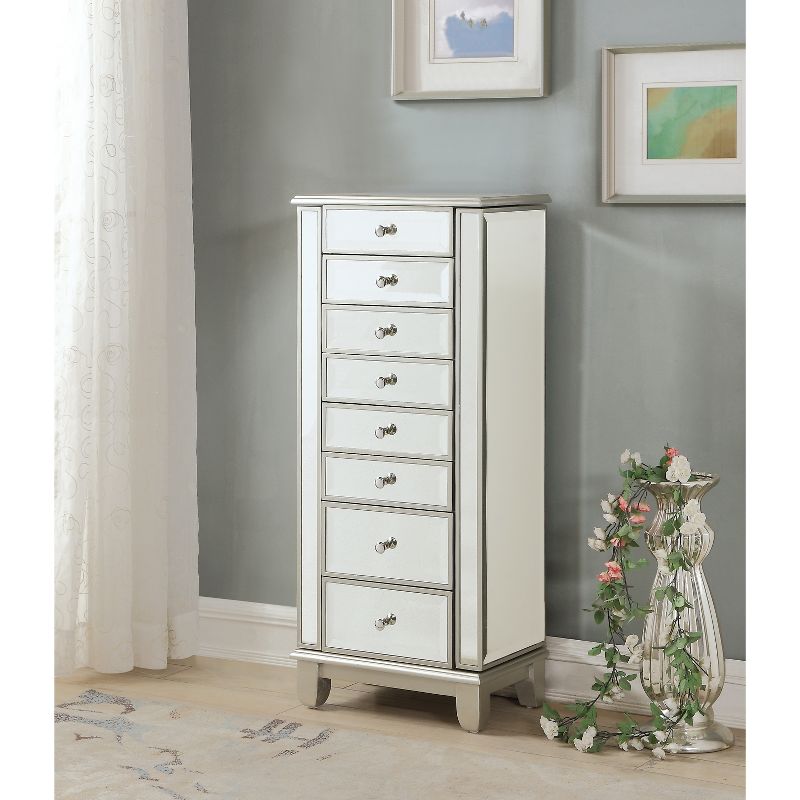 Monroe 2 Door 7 Drawer Jewelry Chest Champagne - Treasure Trove Accents