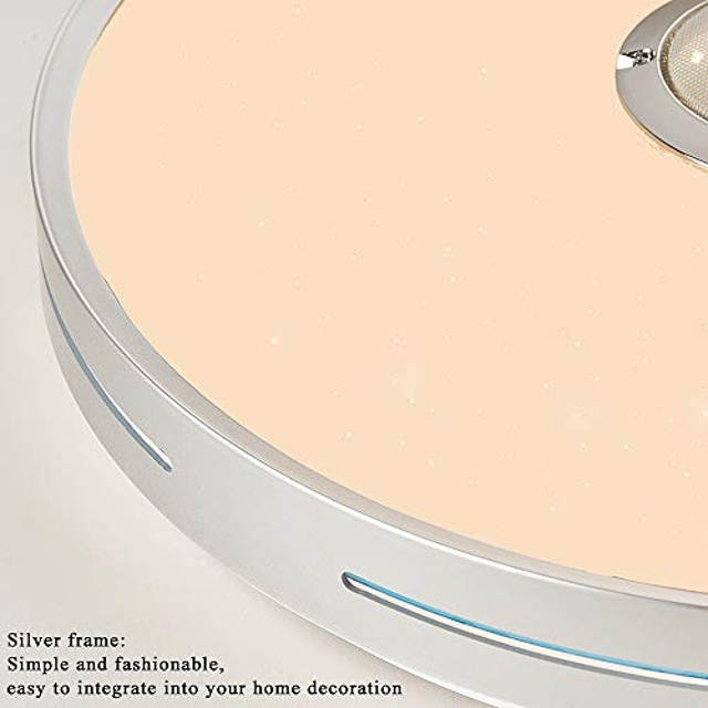 Horevo 36W Led Music Ceiling Light 2120LM with Bluetooth Speaker and Remote Control Color Change Light, Warm White / Cold White, 2800-6500 Kelvin for Children's Rooms Kids Room Bedroom
