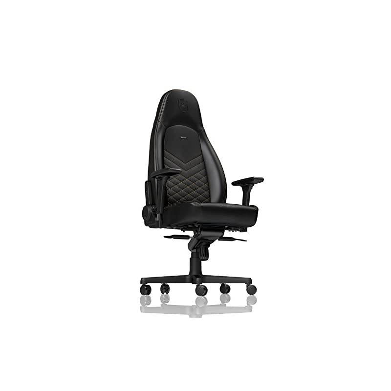 ICON Gaming Chair - Office Chair - Desk Chair - PU Faux Leather - Black/Gold