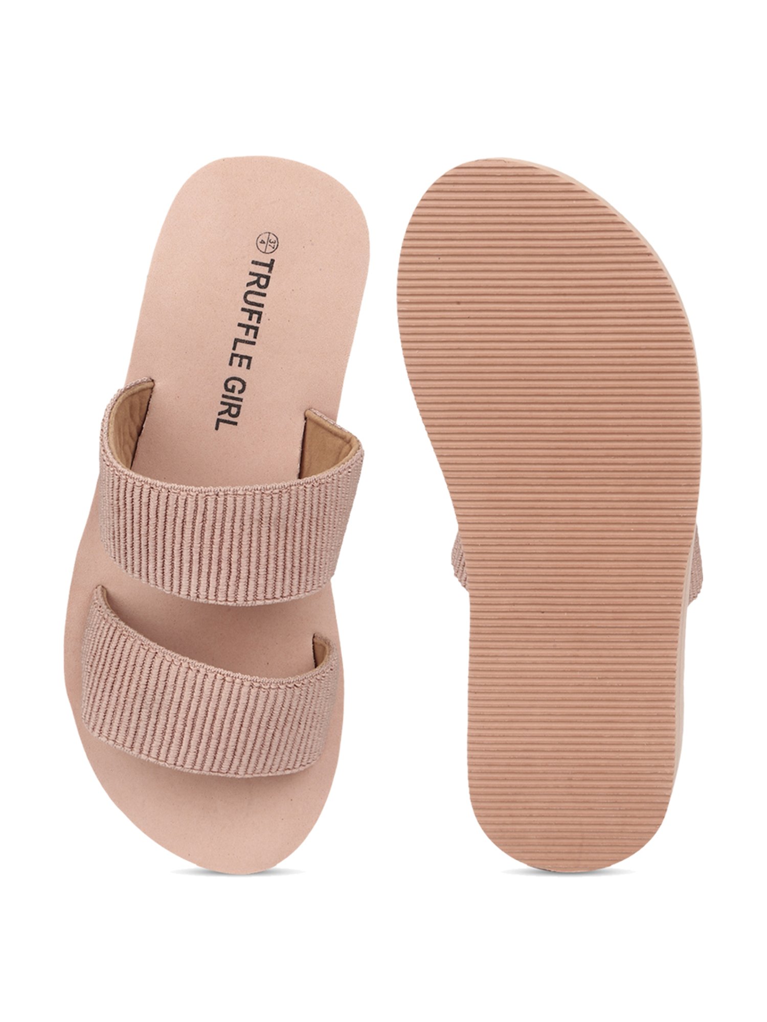 Truffle Girl by Truffle Collection Beige Sling Back Wedges