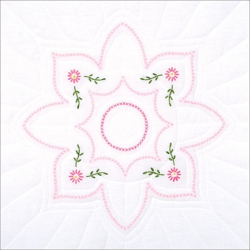 Jack Dempsey Stamped White Quilt Blocks 18"X18" 6/Pkg-Classic