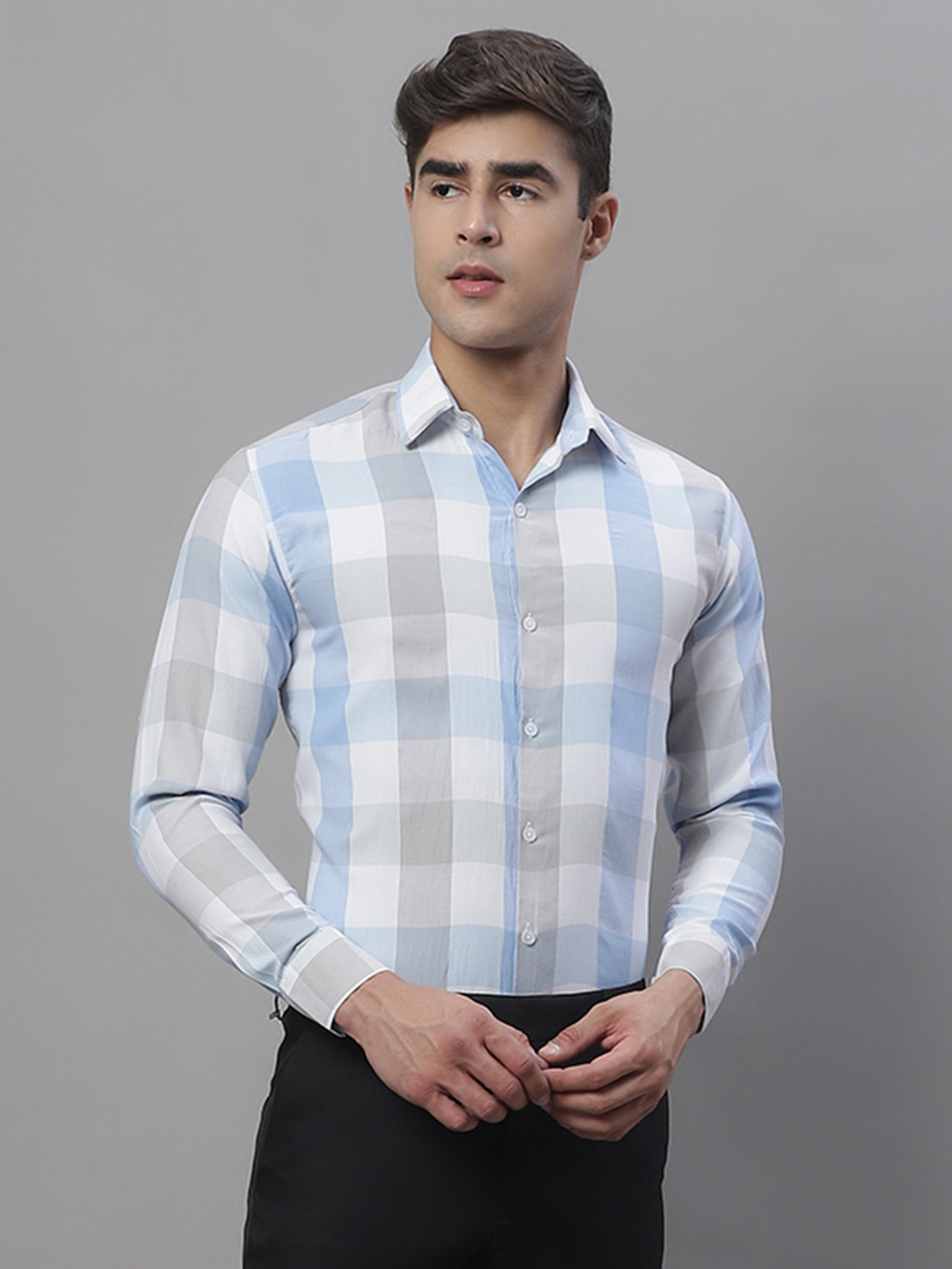Jainish Multicolor Regular Fit Check Cotton Shirt