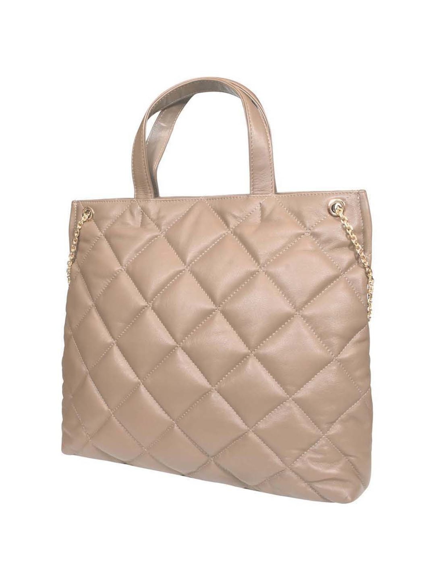SASSORA Khaki Quilted Large Shoulder Bag