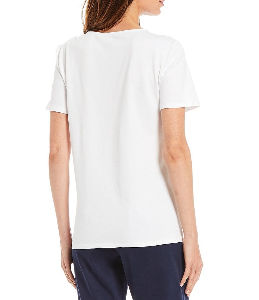 Preston & York Bobbi French Terry Short Sleeve Crew Neck Knit Tee