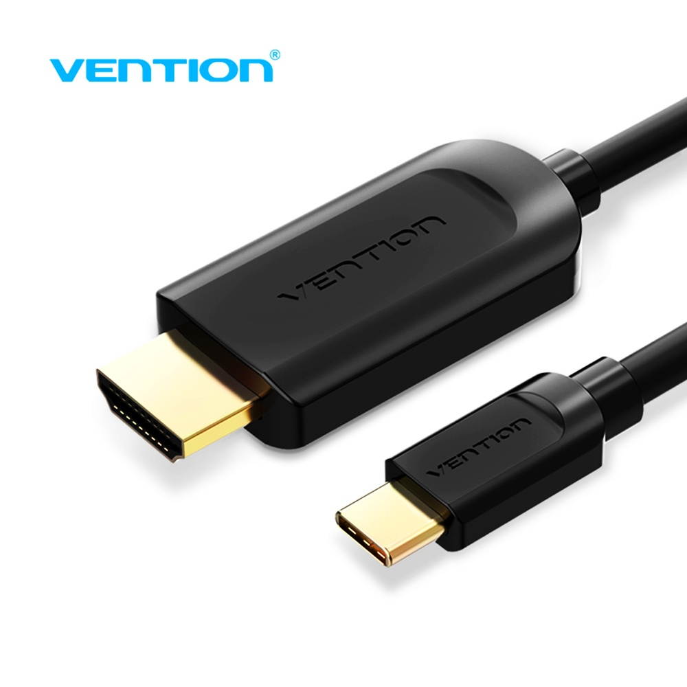 VENTION Type-C to HDMI Adapter Cable USB-C Video Cable 4K UHD AV Converter for Macbook TV Projector 1m/3.28ft (Black)