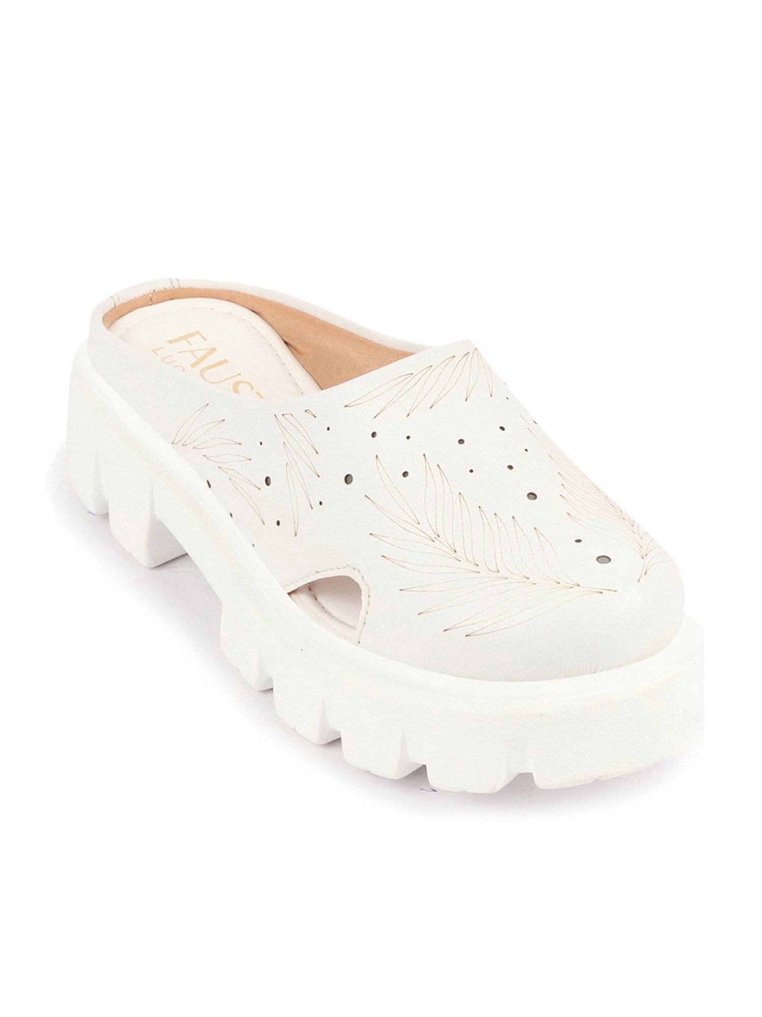 Fausto Women's White Mule Shoes