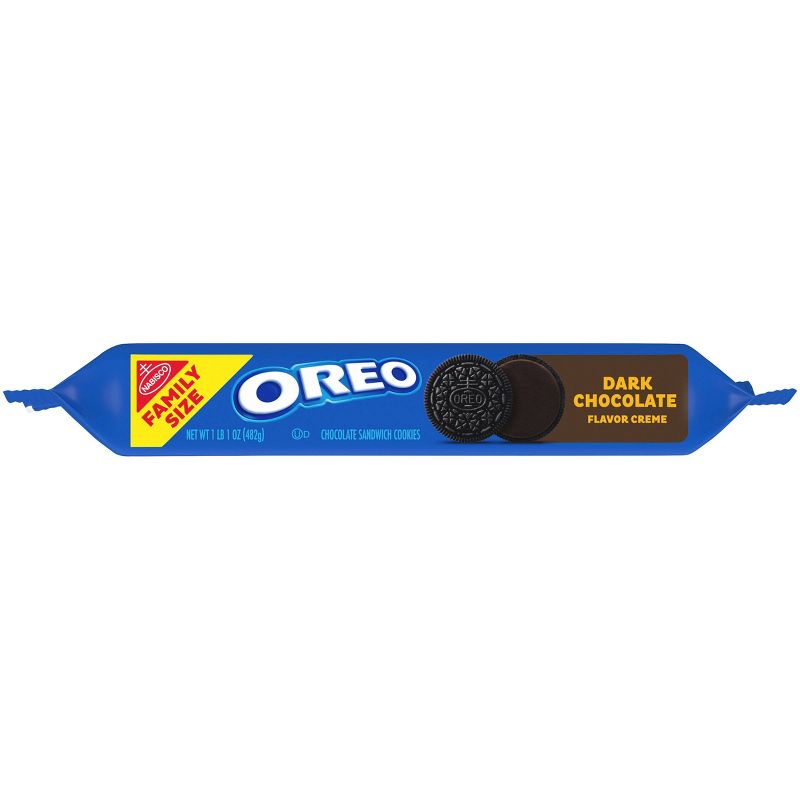 Oreo Dark Chocolate Flavor Creme Chocolate Sandwich Cookies Family Size - 17oz