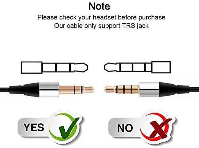 2 Pack Telephone Conversion Cable RJ9 Male to 3.5mm Female Headset Phone MIC Audio Splitter