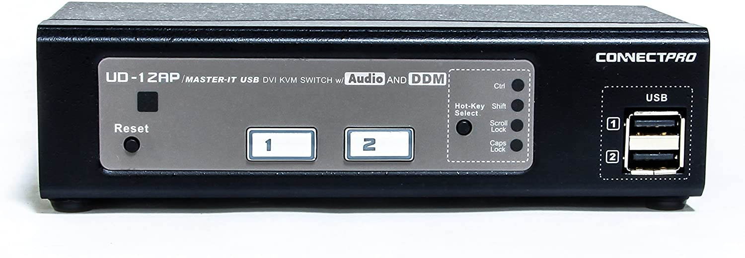 Ud-12ap-Kit 2port Usb Dvi Audio Kvm W/ Ddm & Active Ddc & 6ft Cable