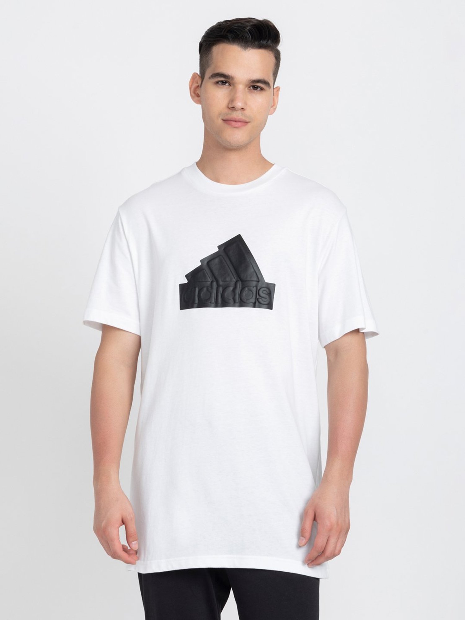 adidas White Loose Fit Future Icons Cotton Crew T-Shirt