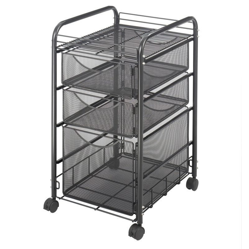 Homz 4-Drawer Medium Rolling Storage Cart - Black with Smoke Drawers
