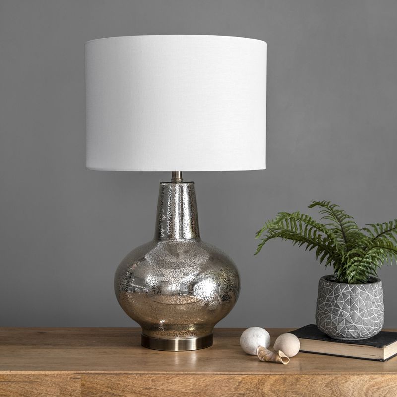 nuLOOM Tustin Glass 28" Table Lamp Lighting - Mercury 28" H x 16" W x 16" D