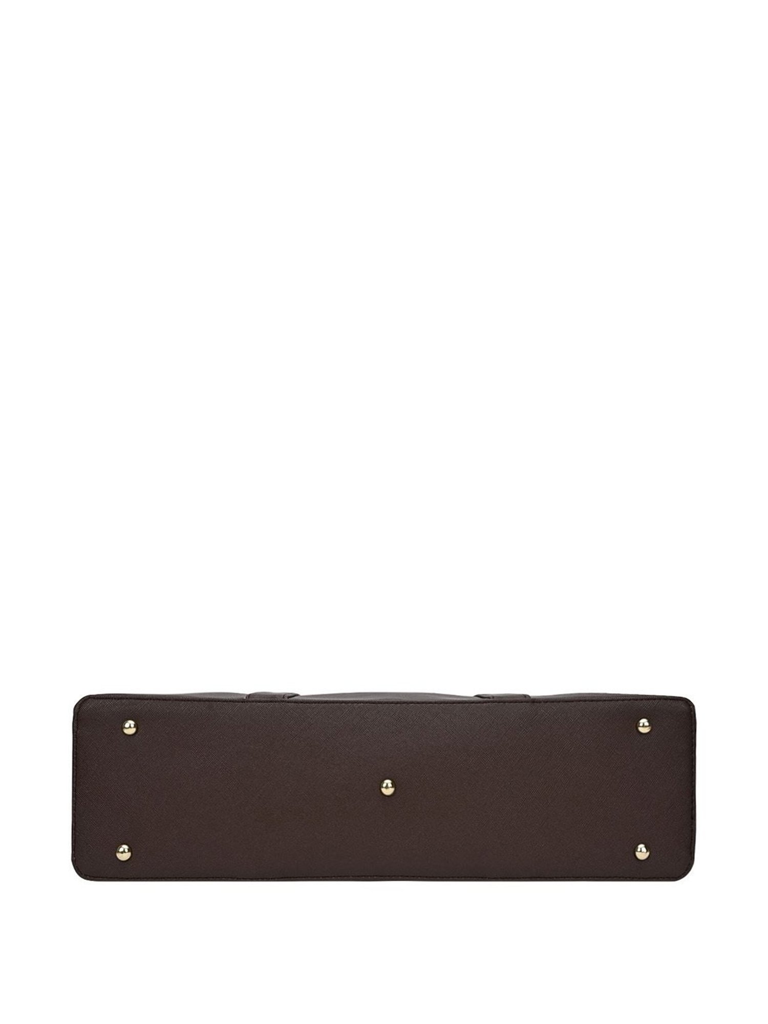 Horra Dark Brown Solid Laptop Handbag