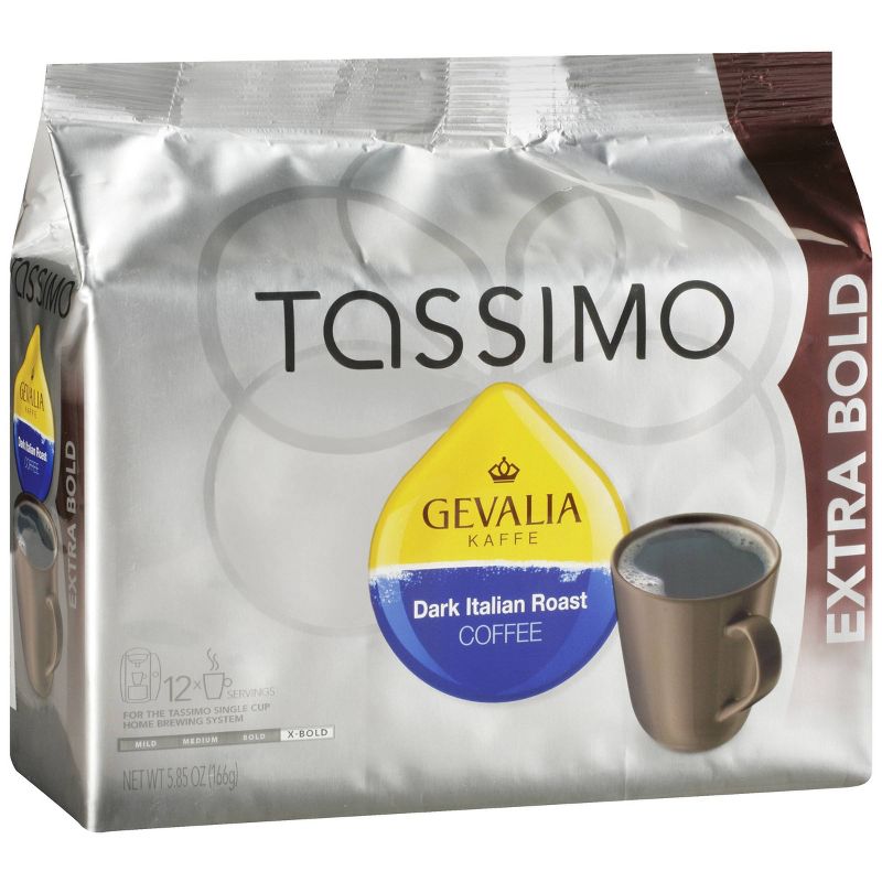 Tassimo Gevalia Kaffe Dark Roast Italian Roast Extra Bold Roast - T-Disc Coffee Pods - 12ct