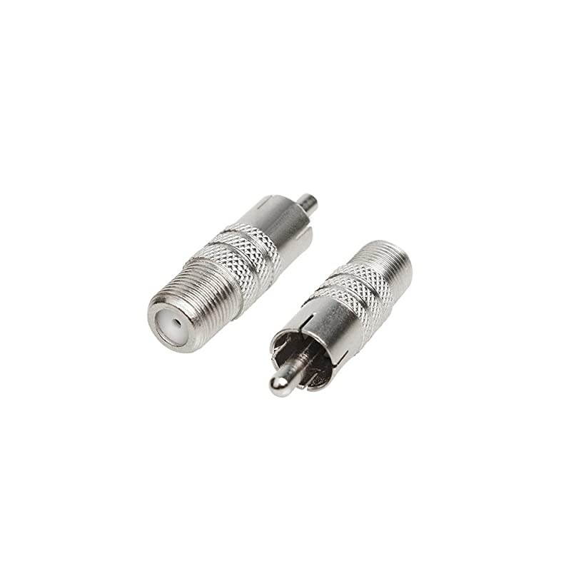 Pack F Type Female to RCA Male Coaxial Cable Adapter Straight Coupler Adapter Connector for Video Audio Nickel Plated