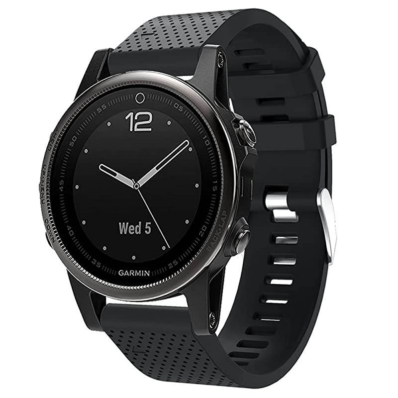 Band for Garmin Fenix 5S / Fenix 6S, Soft Silicone Replacement Watch Band Strap for Garmin Fenix 5S/Fenix 5S Plus/Fenix 6S/Fenix 6S Pro Smart Watch, Fit 5.31 inches-8.46 inches