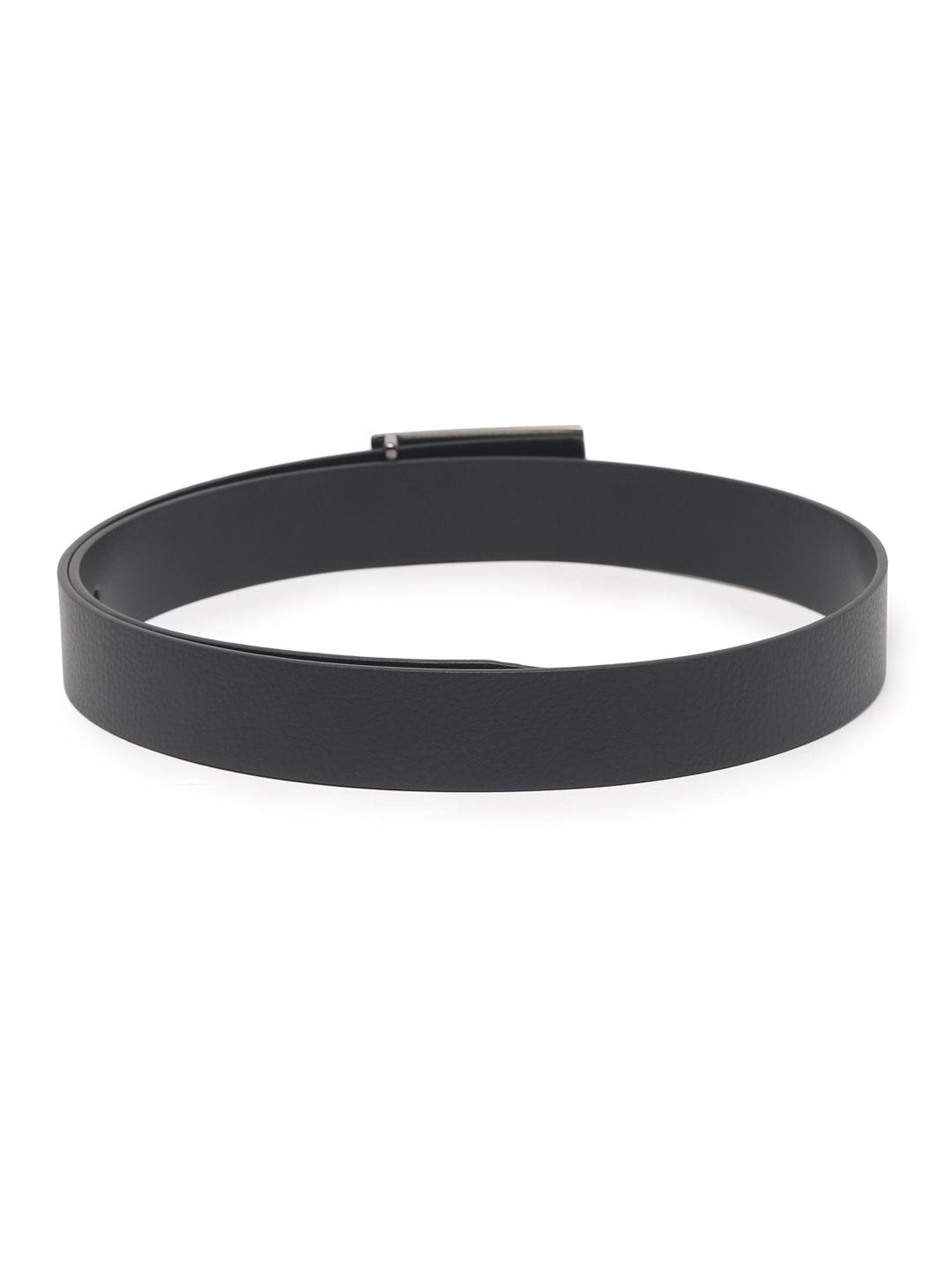 Carlton London Black Leather Textured Casual Belt for Men