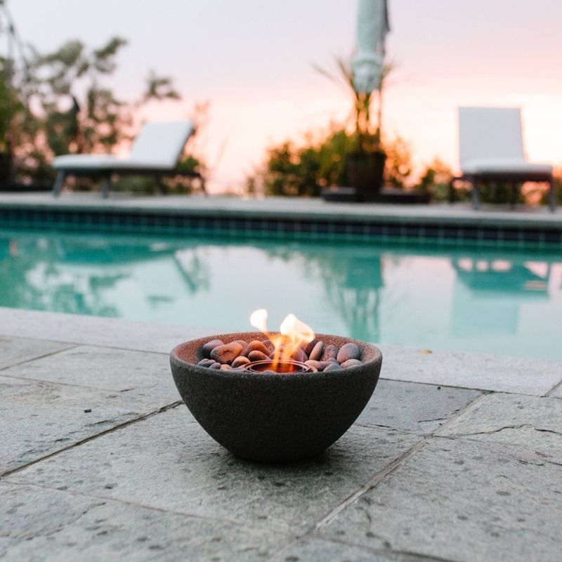 Basin Outdoor Table Top Fire Bowl - Graphite - Terra Flame