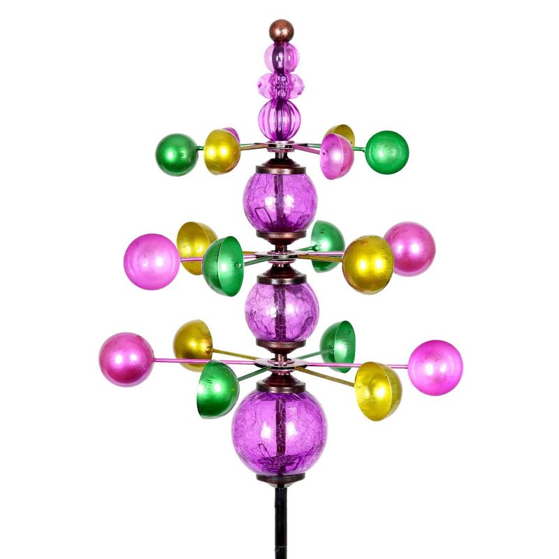 48" Metal Triple Wind Spinner Stake Purple - Exhart