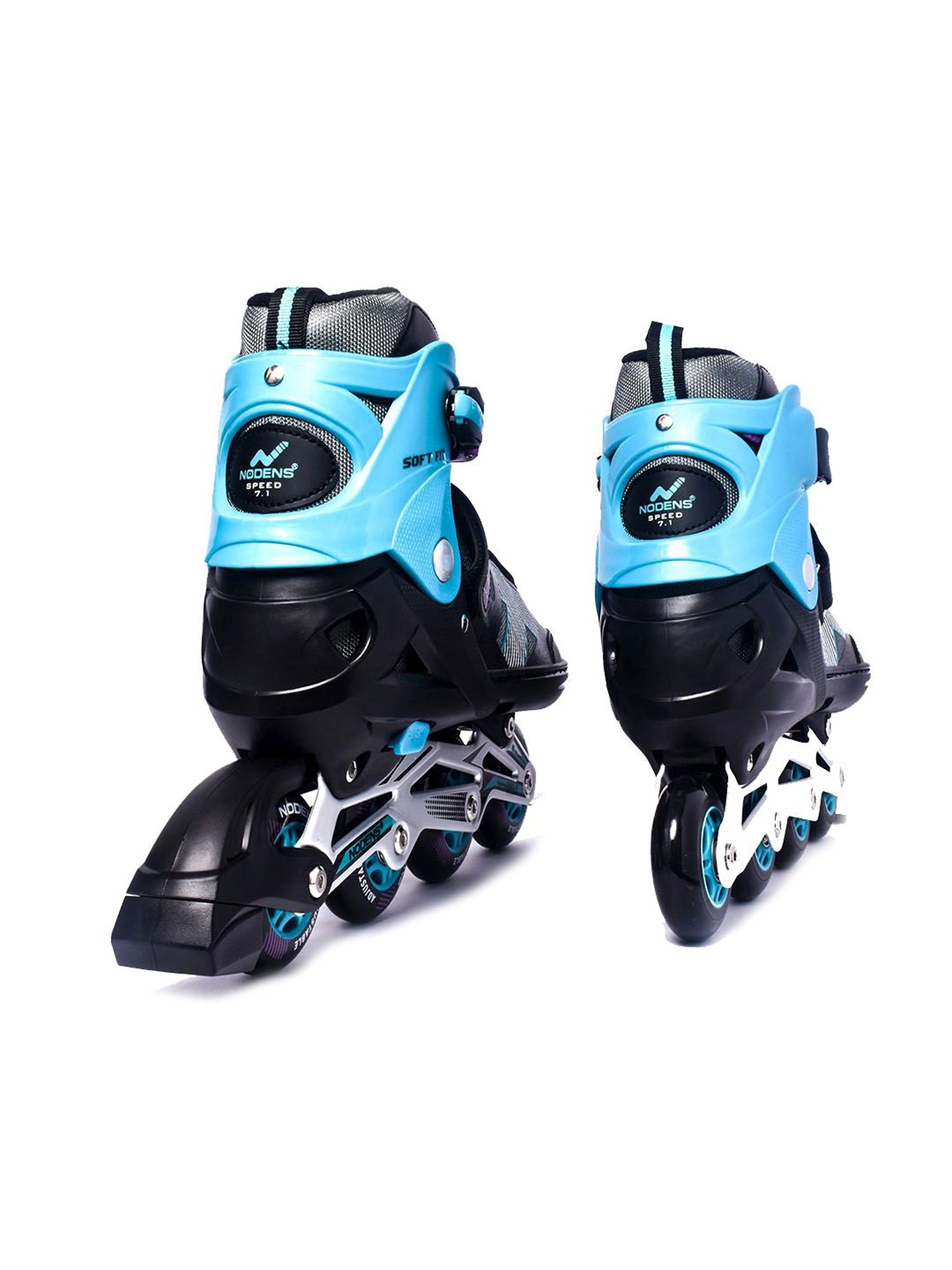 NODENS Black & Sky Blue Adjustable Inline Skates