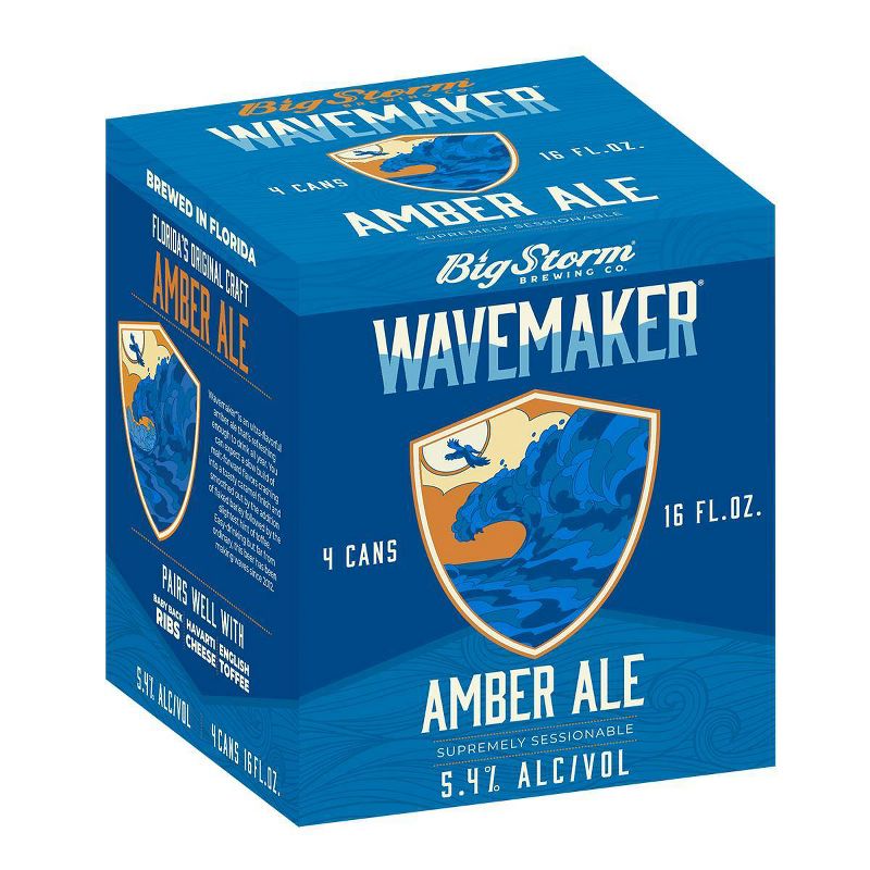 Big Storm Wavemaker Amber Ale Beer - 4pk/16 fl oz Cans