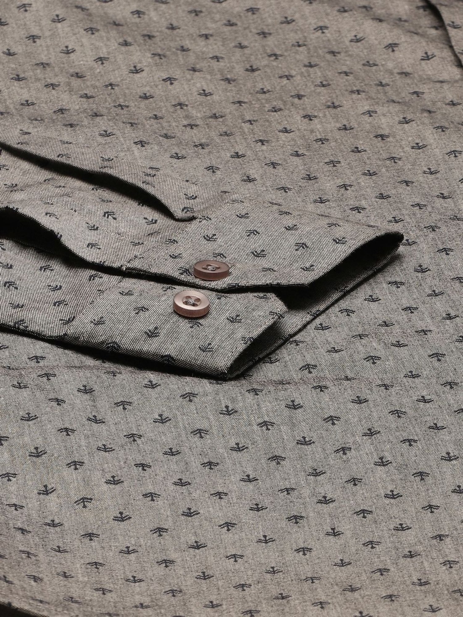 Sojanya Grey Cotton Regular Fit Printed Shirt