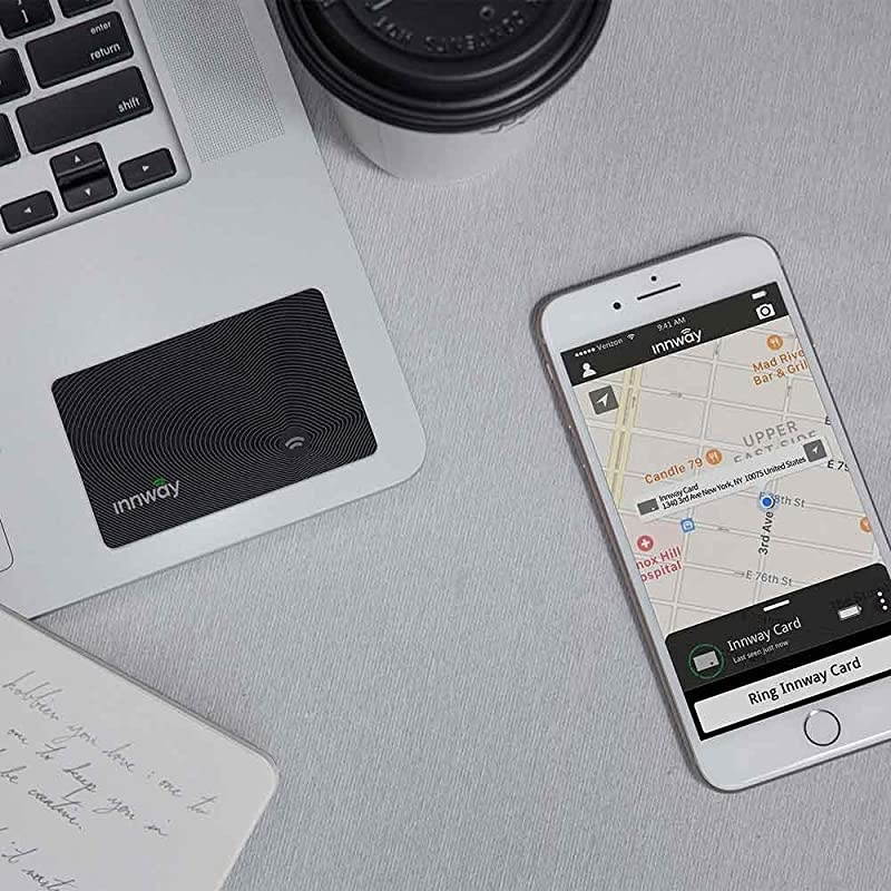 Card Ultra Thin Rechargeable Bluetooth Tracker Finder Find Your Wallet Bag Backpack Keys Laptop Tablet Black